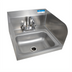 Thumbnail image #1 for BK Resources 14 x 10 Wall-Mount Hand Sink Package with Dual Side Splashes and Lead-Free Faucet