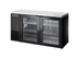 Thumbnail image #1 for Two-Section Glass Swing Door Back Bar Cooler, 24-Inch Deep, Single Zone, 60-1/8-Inch Wide, Stainless Top, Black Exterior