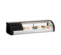 Everest Refrigeration 47-1/4-Inch Countertop Curved Glass Sushi Display Case with Left-Mounted Self-Contained Refrigeration