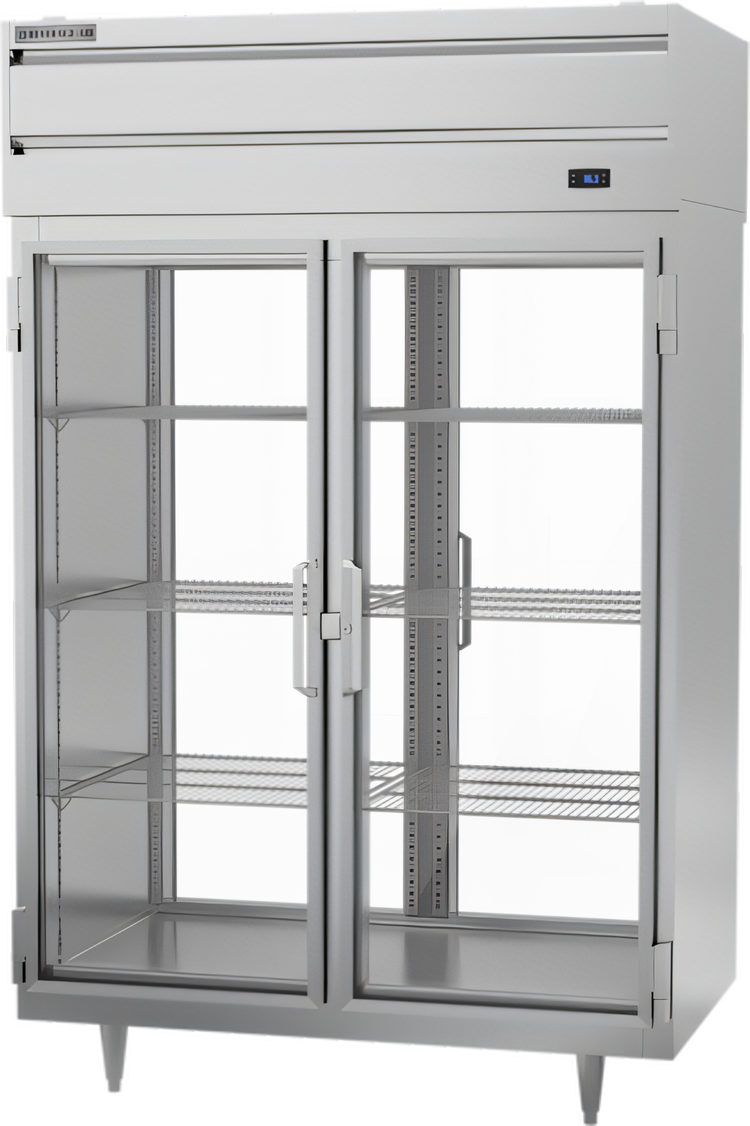 Product image #1 for Beverage-Air P Series Two-Section Pass-Thru Reach-In Refrigerator with 4 Glass Doors
