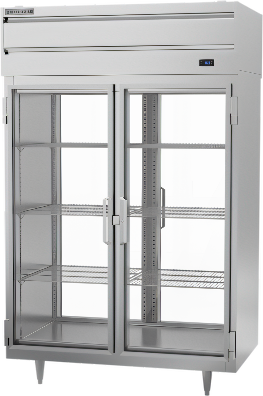 Product image #1 for Beverage-Air P Series Two-Section Pass-Thru Reach-In Refrigerator with 4 Glass Doors