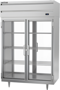 Beverage-Air P Series Two-Section Pass-Thru Reach-In Refrigerator with 4 Glass Doors