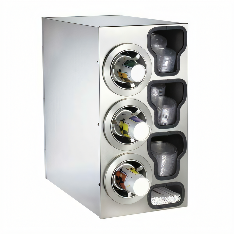 Product image #1 for Adjustable Stainless Steel Cup Dispenser Cabinet for 8 oz. to 44 oz. Cups