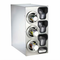 Adjustable Stainless Steel Cup Dispenser Cabinet for 8 oz. to 44 oz. Cups