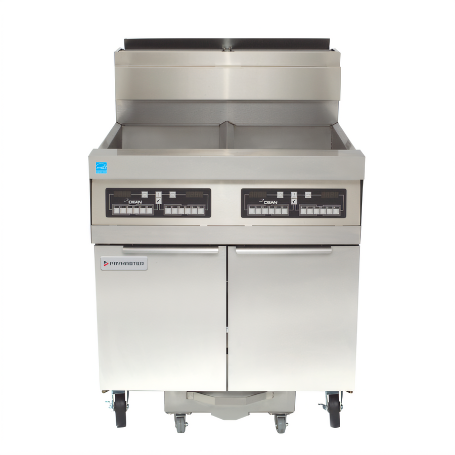 Product image #1 for Frymaster Decathlon HD High Efficiency Gas Fryer Battery with Built-In Filtration, 3 x 50-Lb. Frypots