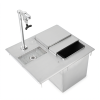 John Boos 21 x 18 Inch Drop-In Ice & Water Unit with Insulated Ice Bin and Glass Filler Faucet