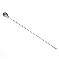 Barfly Classic 15-3/4-Inch Weighted Twisted Stem Bar Spoon, 18/8 Stainless Steel