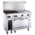 Thumbnail image #1 for Vulcan Endurance 48-Inch Gas Restaurant Range with 2 Open Burners, 36-Inch Griddle, and Convection Oven