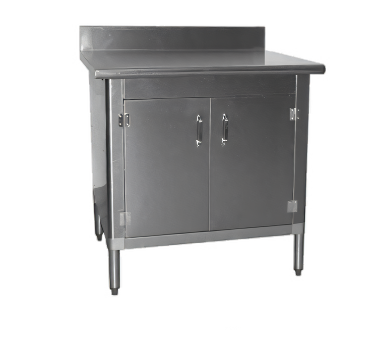 Product image #1 for Eagle Group 36-Inch-Wide x 30-Inch-Deep Enclosed Work Table with Cabinet Kit, Hinged Doors, 4-1/2-Inch Backsplash