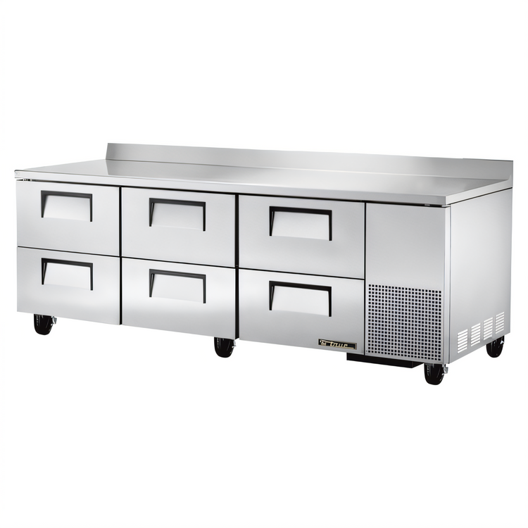Product image #1 for True Deep Work Top Refrigerator, 3-Section, 6-Drawer, 93-1/4-Inch, Stainless Steel