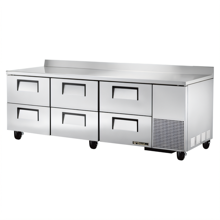 Product image #1 for True Deep Work Top Refrigerator, 3-Section, 6-Drawer, 93-1/4-Inch, Stainless Steel