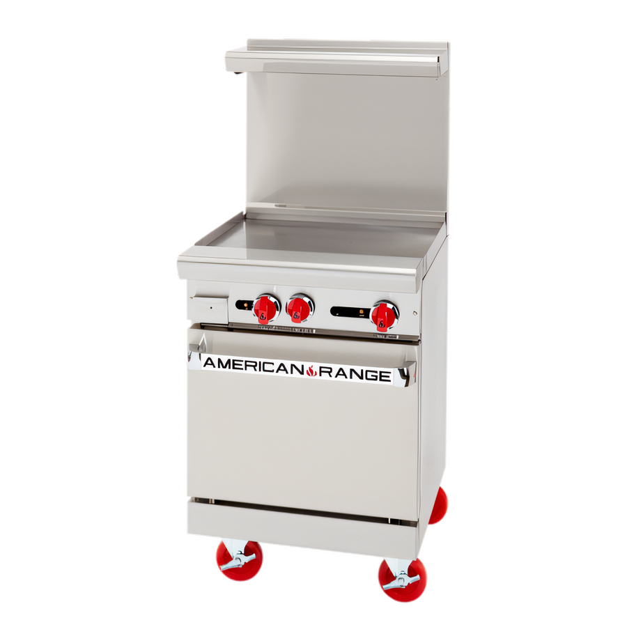 Product image #1 for American Range 24-Inch Gas Restaurant Range with 1-Inch Griddle Plate and Space Saver Oven