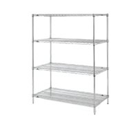 Metro Super Erecta Convenience Pak 36 Inch W x 18 Inch D x 74 Inch H 4-Shelf Stationary Wire Shelving Unit with Brite Finish
