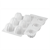 Silikomart CurveFlex Bloom Silicone Pastry & Baking Mold, 6 Cavities, White