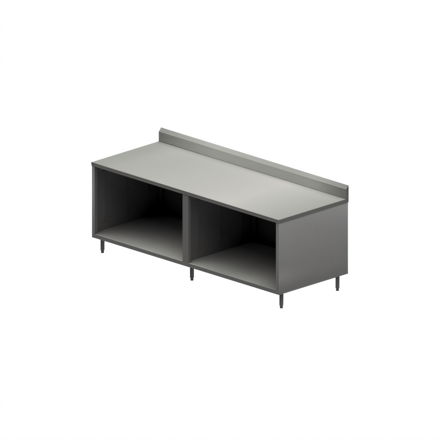 Product image #1 for BK Resources Stainless Steel Chef Table with Open Front Cabinet Base, 84 x 30 Inches, 5-Inch Riser