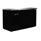Thumbnail image #1 for Serv-Ware BB2-24-HC 49-Inch 2-Door Back Bar Bottle Cooler, 10 Cu. Ft., Black Exterior, Stainless Steel Top and Interior