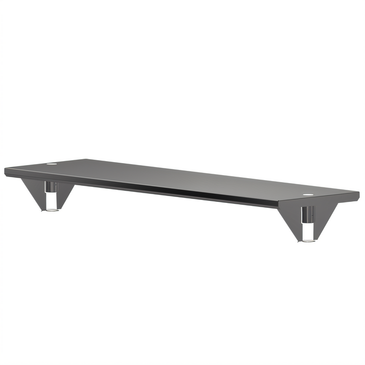 Product image #1 for John Boos Pot Rack Mounted Work Table Shelf, Flat Top, Stallion Safety Edge, 84 x 18 x 18 Inches, 16 Gauge 300 Series Stainless Steel