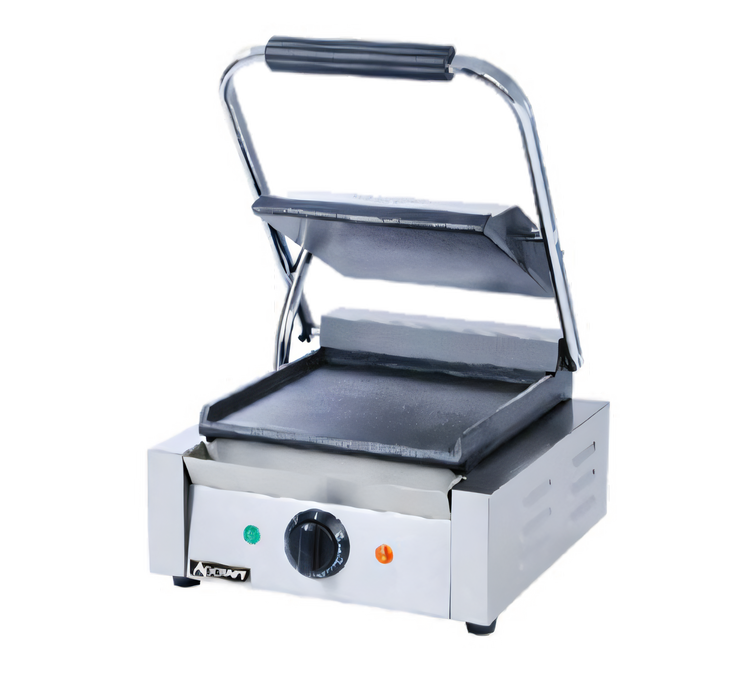 Product image #1 for Single Countertop Electric Panini Press with Smooth Cast Iron Plates