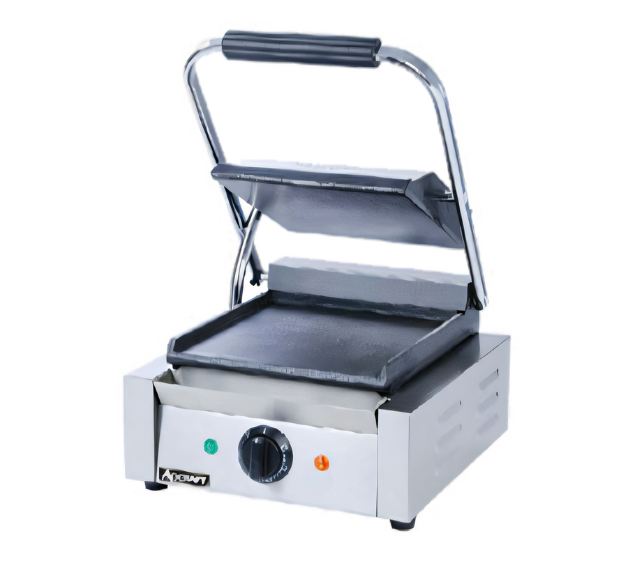 Product image #1 for Single Countertop Electric Panini Press with Smooth Cast Iron Plates