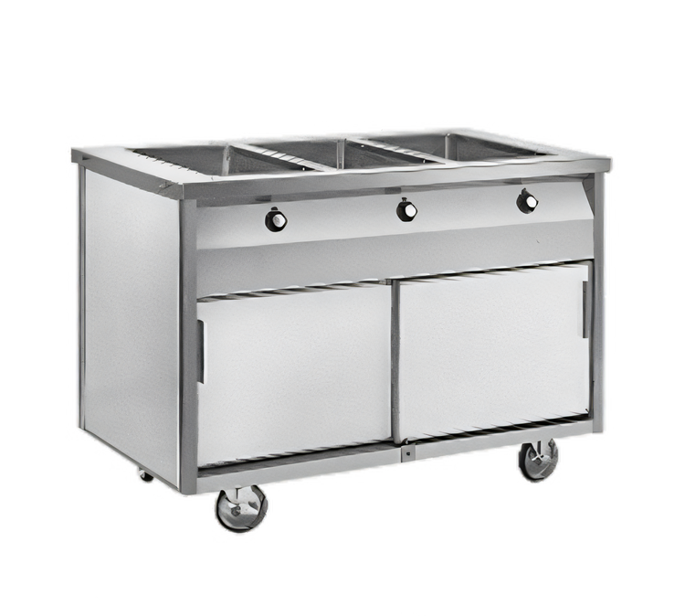 Product image #1 for Randell 60-Inch Mobile Electric Hot Food Table with 4 Wells and Heated Cabinet Base
