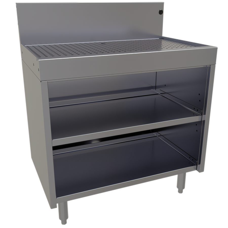 Product image #1 for Glastender Underbar Stainless Steel Drainboard Cabinet Base, Open Front, 30 Inch x 19 Inch