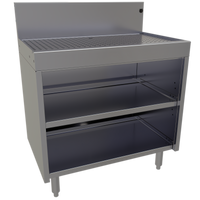 Glastender Underbar Stainless Steel Drainboard Cabinet Base, Open Front, 30 Inch x 19 Inch