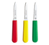Thumbnail image #1 for Mundial Gourmet 3-Pack 3-1/4-Inch Chef's Style Paring Knives with Red, Yellow, and Green Handles