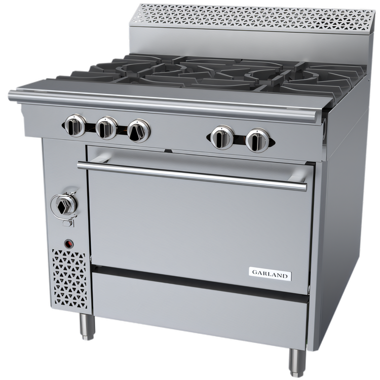 Product image #1 for Garland Cuisine Series 36-Inch Heavy Duty Gas Range with 4 Open Burners and Convection Oven