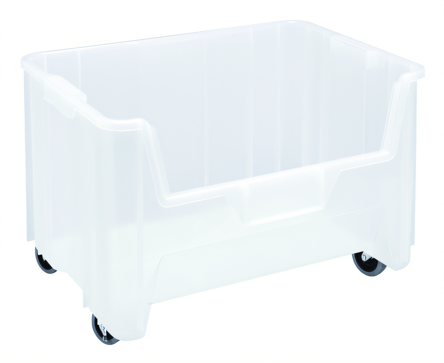 Product image #1 for Quantum Clear Polypropylene Mobile Stacking Container with 4 Swivel Casters