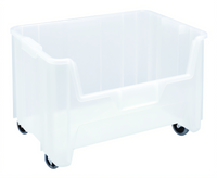 Quantum Clear Polypropylene Mobile Stacking Container with 4 Swivel Casters