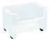 Thumbnail image #1 for Quantum Clear Polypropylene Mobile Stacking Container with 4 Swivel Casters