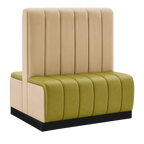 Thumbnail image #1 for ATSMFG ATS AT&S-AD-R48-6CH GR7 Ruth Standard Booth, double, 48" long x 48" high, 6-channel back and seat back, channel deep seat, upholstered, heavy