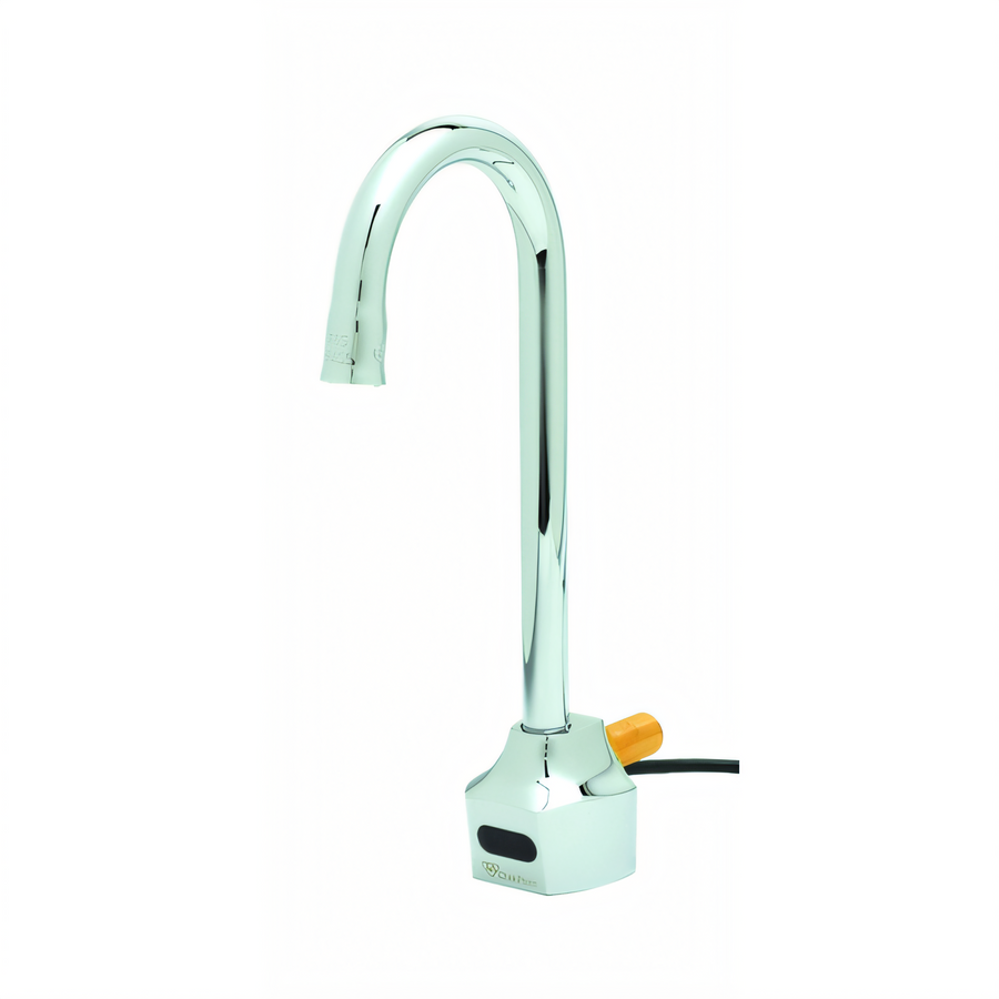 Product image #1 for T&S ChekPoint Wall-Mount Touchless Electronic Gooseneck Faucet with Mixing Valve, 1.0 GPM