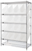 Thumbnail image #1 for Quantum Stationary Wire Bin Shelving Unit with 16 Clear Bins, 24 x 48 x 74 Inches, Chrome Plated
