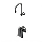 Thumbnail image #1 for T&S Brass B-0509-537KVL15 Double Pedal Valve with Dummy Rigid Gooseneck, 1.5 GPM Laminar Flow Device, Polished Chrome Brass, 1/2 Inch NPT