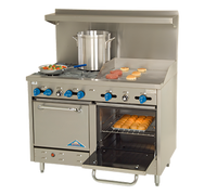 Comstock-Castle 48-Inch Gas Range with 4 Star Burners, 24-Inch Griddle, and 2 Space-Saver Ovens