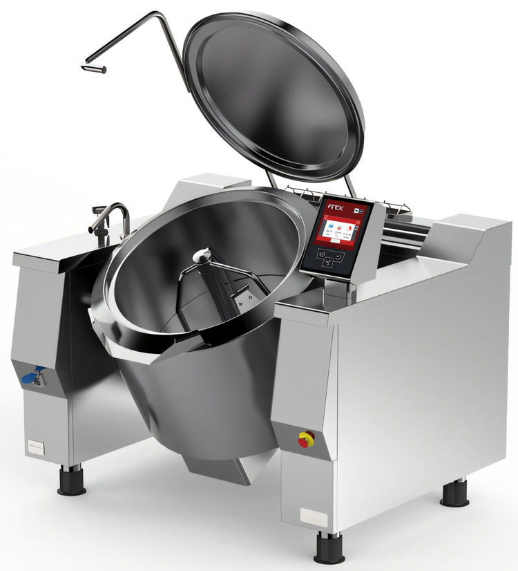 Product image #1 for Cucimix UCBTE082CV1 Electric Tilting Skillet Braising Pan with Automatic Mixer, 82 Gallon