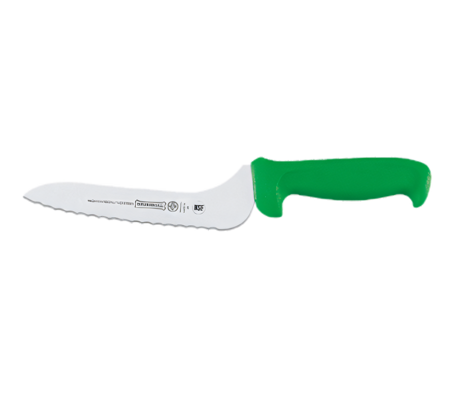 Product image #1 for Mundial 9-Inch Offset Serrated Sandwich Knife with Green Polypropylene Handle