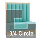 Thumbnail image #1 for ATSMFG ATS AT&S-ATQ-J48-6CH GR7 John Three Quarter Circle Booth, single, 48" x 90" x 90" x 48"long x 48" high, 6-channel back, channel deep seat with