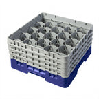Thumbnail image #2 for Cambro Camrack® 20S800186 Full-Size 20-Compartment Glass Rack, 3-7/8" Dia x 8-1/2" H, Navy Blue, 4 Soft Gray Extenders Case of 2