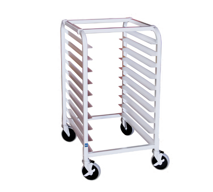 Product image #1 for Crestware 10-Tier Aluminum End-Loading Bun Pan Rack with Locking Casters, 26 x 20 x 38 Inches