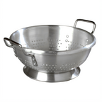 Thumbnail image #1 for CFS Brands 60278 8-Quart Aluminum Colander with Footed Base, 12-Inch Diameter x 5-Inch Deep, Riveted Handles Case of 6