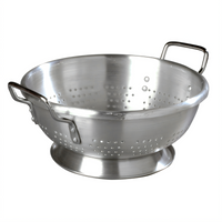 Standard Weight 8 Qt Aluminum Colander with Footed Base, 12-Inch Dia. x 5-Inch Deep