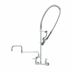 Thumbnail image #1 for T&S Brass EasyInstall 8-Inch Wall Mount Pre-Rinse Unit with Add-On Faucet, 18-Inch Double Joint Swing Nozzle, and 0.65 GPM Spray Valve