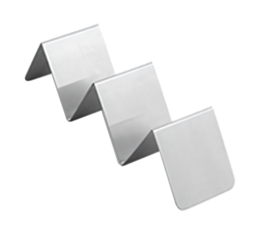 Product image #1 for American Metalcraft Half-Size Brushed Stainless Steel Tabletop Taco Holder, 8-Inch, 2 or 3 Compartments