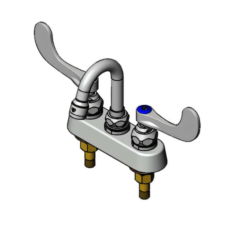 Product image #1 for T&S Brass Deck-Mount Workboard/Bar Sink Faucet with 4-Inch Centers and 2 15/16-Inch Swivel Gooseneck