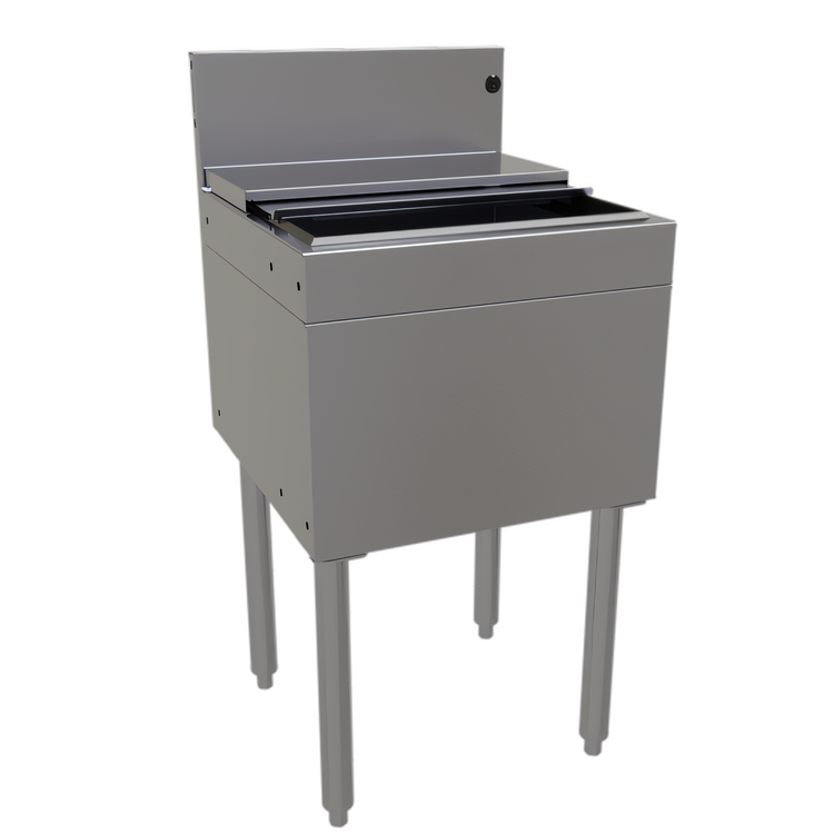 Product image #1 for Glastender IBA-18 Underbar Stainless Steel Ice Bin with Sliding Cover, 50 lb Capacity