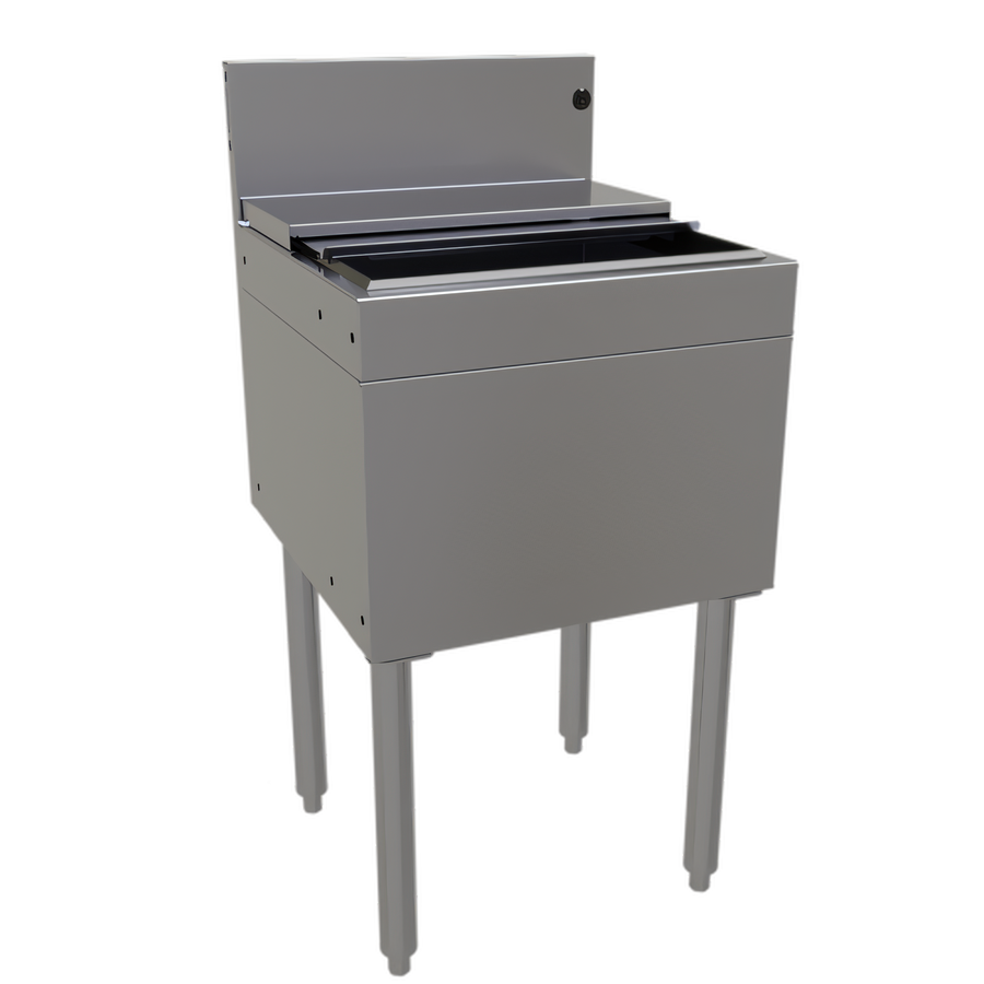 Product image #1 for Glastender IBA-18 Underbar Stainless Steel Ice Bin with Sliding Cover, 50 lb Capacity