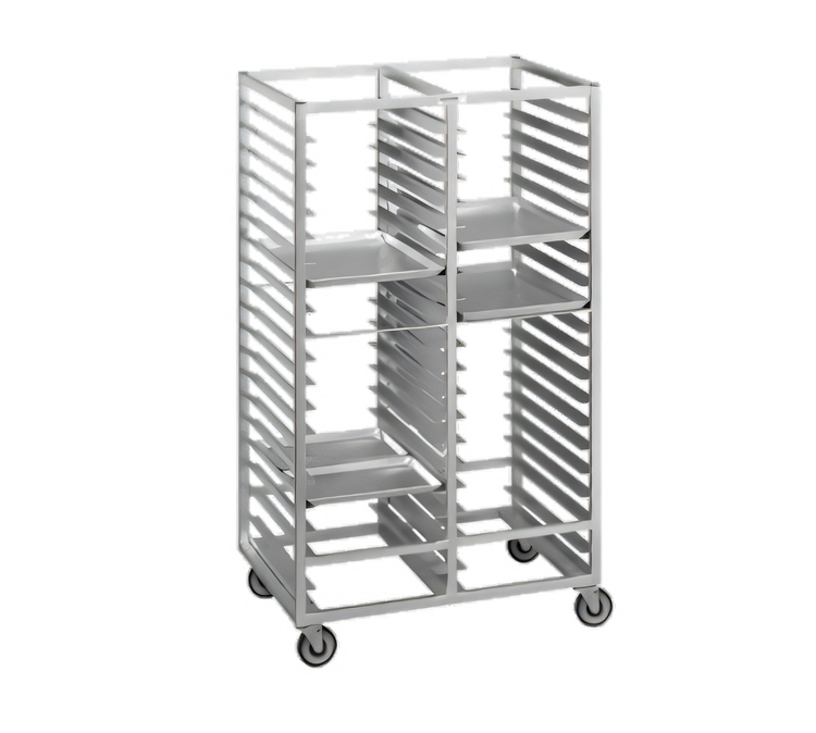 Product image #1 for Channel Manufacturing Standard Series Double Section Aluminum Cafeteria Tray Rack, 36-Inch High, 30-Tray Capacity