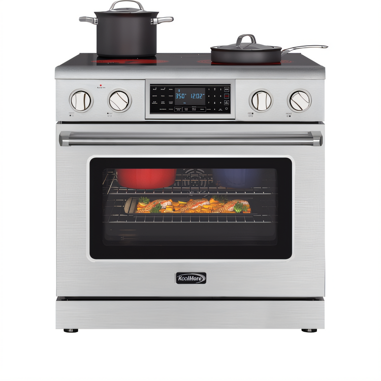 Product image #1 for KoolMore 36-Inch Professional Freestanding Electric Range with Tilt Panel, Digital Controls, and Self-Cleaning Oven, Stainless Steel